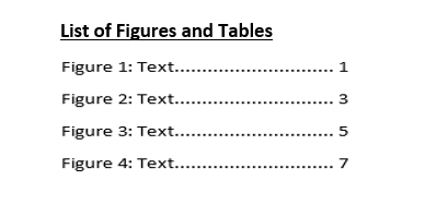 master thesis table of figures